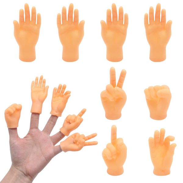 Rebanky 8 Pcs Tiny Hands,Finger Puppets Mini Finger Puppets Little Hands for Fingers Small Hand Puppets Mini Hands for Fingers Joke Toys for Kids