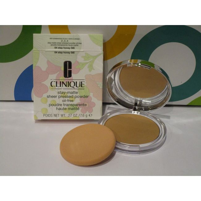 CLINIQUE ~ STAY MATTE SHEER PRESSED POWDER ~ # 04 STAY HONEY ~ .27 OZ