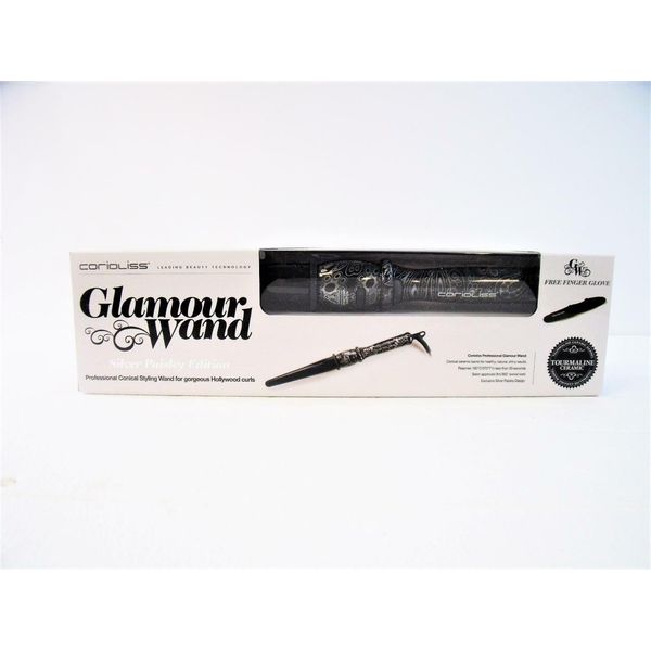 Corioliss Professional Conical Curling Iron Glamour Wand Ceramic Barrel - Silver