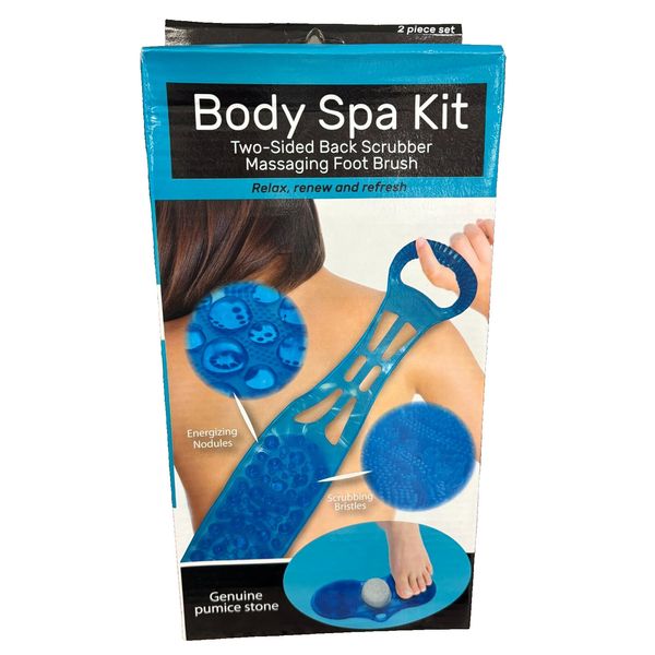Body Spa Kit: Double-Sided Back Scrubber And Massaging Foot Brush