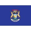 Valley Forge, Michigan State Flag, Nylon, 3'x5', 100% Made in USA, Canvas Header, Heavy-Duty Brass Grommets