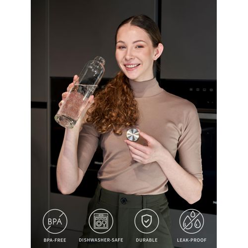 spottle glass water bottle 500ml - 750ml - 1 litre - borosilicate glass water bottle 1l with lid bpa free - for home - for fridge - dishwasher safe