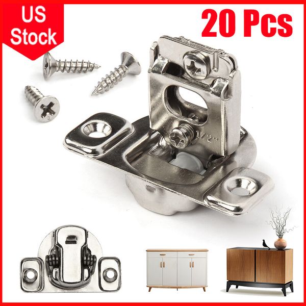 20 Packs 1/2" Overlay Face Frame Kitchen Door Cabinet Hinge Self Closing Compact