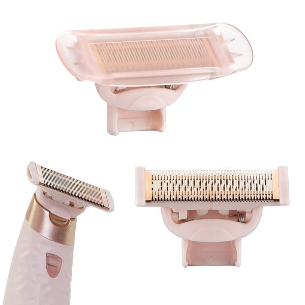 Razor Replacement Heads fit for Flawless Nu Razor, Rose Gold Plated Body Replacement Head with Covers, Hair remover Replacement Head Compatible with Finishing Touch Razor for Women (2 Count)