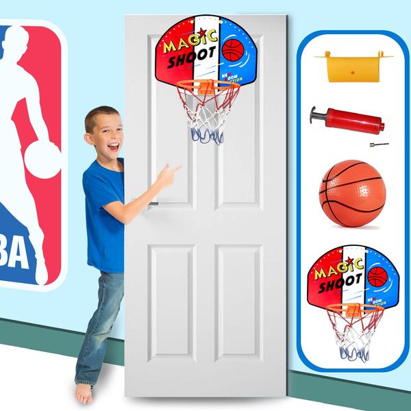 Kids Basketball Hoop Set, Basketball Hoop and Ball Hook Perfect for Indoor & Outdoor Game Hangable to the Door