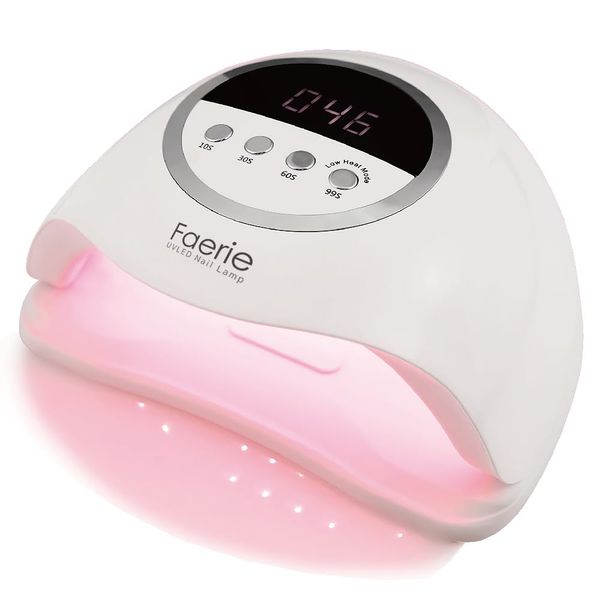 Faerie Nail Light, UV + LED, 320 W, 72 LED Lights, Low Heat Function, All Gel Compatible, Motion Sensor, Nail Dryer, Gel Nail Craft Resin, Curing Light, UV + LED Dual Light Source, UV / LED Dual Light