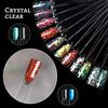 Nail Colour Display" Clear Nail Swatch Sticks, Salon Nail Display Tips, Nail Samples Sticks for Nail Art Design Nail Practice | Fan Shape, with Metal Ring, Pack of 50