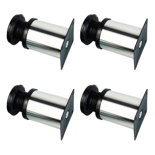Qrity 4x Cabinet Legs Furniture Feet Table Legs Adjustable Legs - Chrome Furniture Legs- Adjustable Height (Total:50mm)