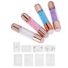 12Pcs Nail Stamper Scraper Set Double Silicone White Clear Stamp Rhinestone Pen