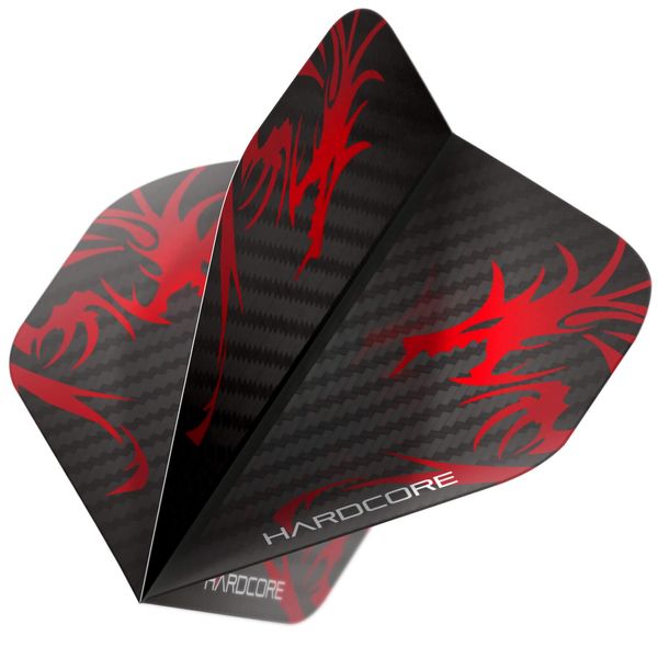 RED DRAGON Hardcore 2D Holographic Dragon Extra Thick Standard Dart Flights - 3 Sets Per Pack (9 Dart Flights in Total)