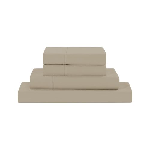 Modern Threads Soft Microfiber Solid Sheets - Luxurious Microfiber Bed Sheets - Includes Flat Sheet, Fitted Sheet with Deep Pockets, & Pillowcases Taupe Twin