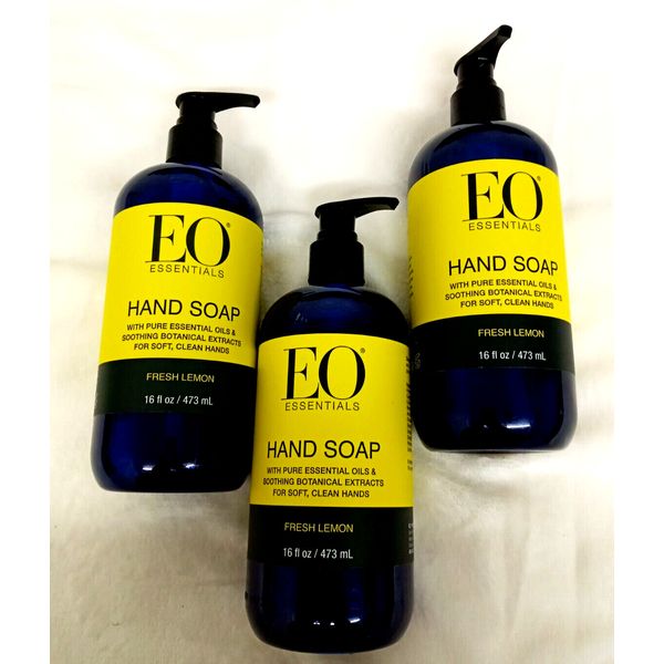 Lot of 3: NEW EO Essentials Fresh Lemon Hand Soap Botanical Essential Oil 16 oz