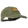 e4Hats.com California with Bear Embroidered Washed Cap - Olive Green OSFM