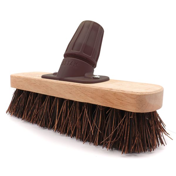 COTTAM Deck Scrubbing Brush | Deck Scrubber | 8 Inch | With Easy Broom Shank Connector - No Tools Required!