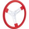 15 Inch Black Cushioned Alum 3-Spoke Steering Wheel, Flat