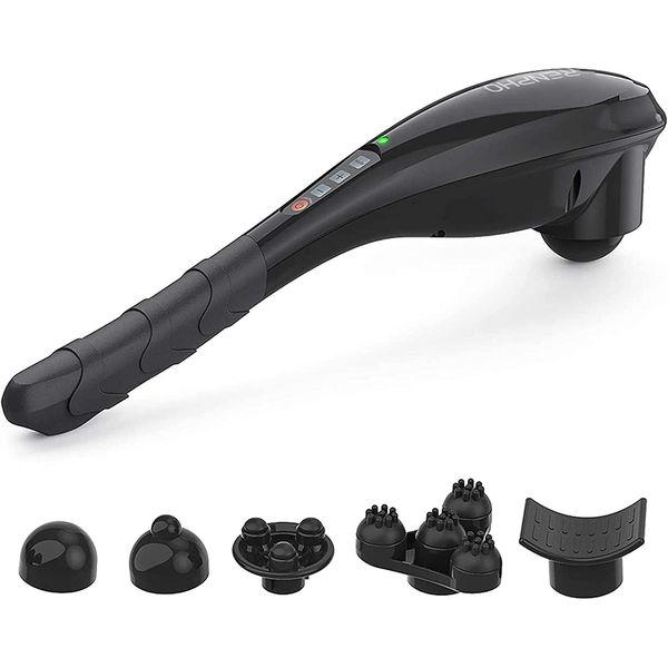 RENPHO Rechargeable Hand Held Deep Tissue Massager for Muscles, Back, Foot, Neck, Shoulder, Leg, Calf Cordless Electric Percussion Body Massage with Portable Design, Black