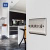 BG Electrical Quadruple Dimmer Intelligent Light Switch, Brushed Steel, 2-Way