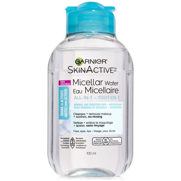 Garnier SkinActive Micellar Cleansing Water, For Waterproof Makeup, 3.4 Fl Oz