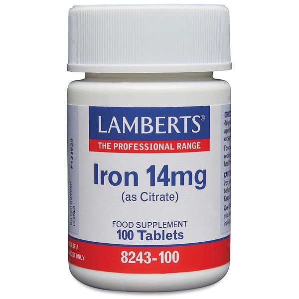 Lamberts Iron 14mg as Citrate - 100 Tablets