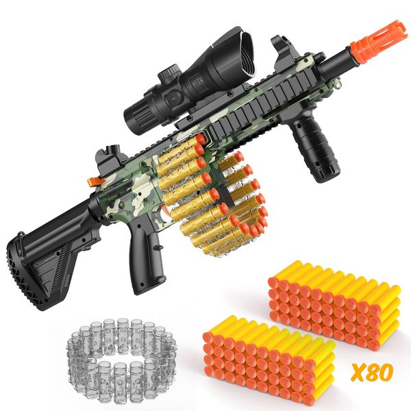 Toy Guns Electric Toy Foam Blaster Soft Bullet Toy for Nerf Guns Darts Automatic Sniper Rifle with Scope, Electric Machine Guns for Boys 8-12 Age