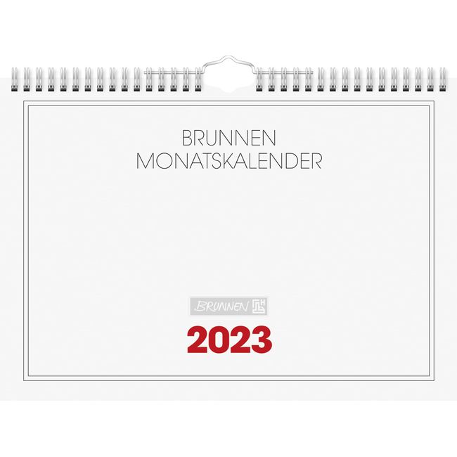 BRUNNEN Monatskalender 2023 A4 quer weiß