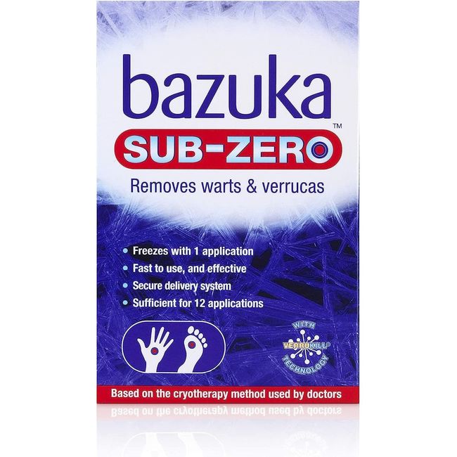 Bazuka Sub Zero Warts & Verucca - 12 Applications (50ml) - Pack of 2