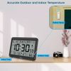 Atomic Clock With Indoor Outdoor Temperature, Self-setting Digital Wall