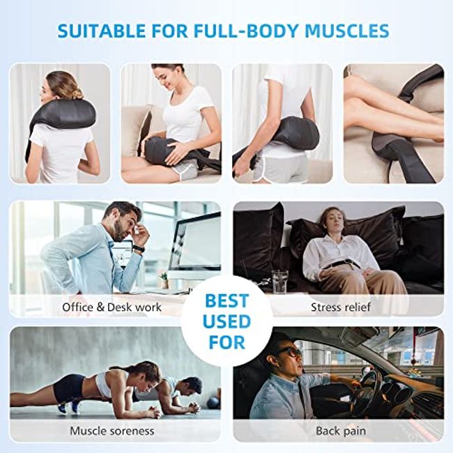 Shiatsu Massage Pillow Back and Neck Massager with Heat Deep Tissue Massager for Pain Relief Gift for Women Men Mom Dad Kneading Massager for Neck