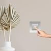 Single Light Switch Surround | Square | Acrylic Back Panel or Finger Plate | Plug, Font Colour:Clear
