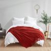 KASYLAN 100% Acrylic Knitted Throw Blanket Textured Solid Soft Decorative Throw for Sofa, Couch, Bed,127x152cm,Rust