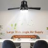 Ceiling Fan E27 30W Socket Fan with Dimmable LED Light Remote Controller 3 Modes
