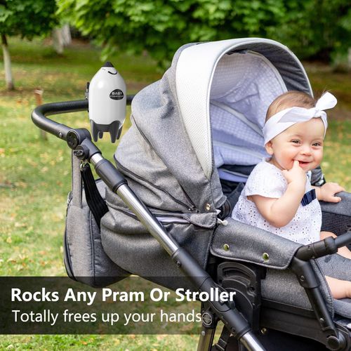 QNHMPW Baby Rocker, Portable Baby Bouncer Gently Rocks Any Stroller or Pram, Baby Vibrating Soother Adjustable Speed and USB Rechargeable, Baby Sleep Aid Newborn Essentials Must Haves Gifts