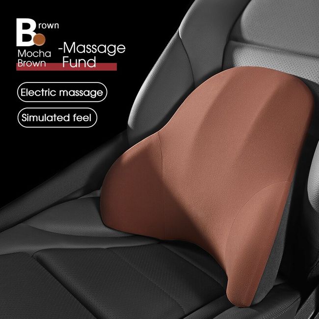 Car Waist Lumbar Support Cushion Fiber Leather Back Pillow For Car