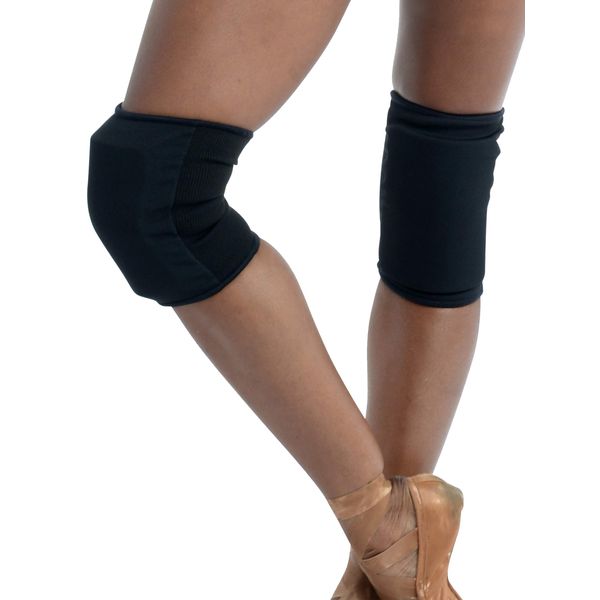 Danz N Motion Cheerleading and Dance Knee Pads - Shock Absorbing Knee Protection (Black, Medium)