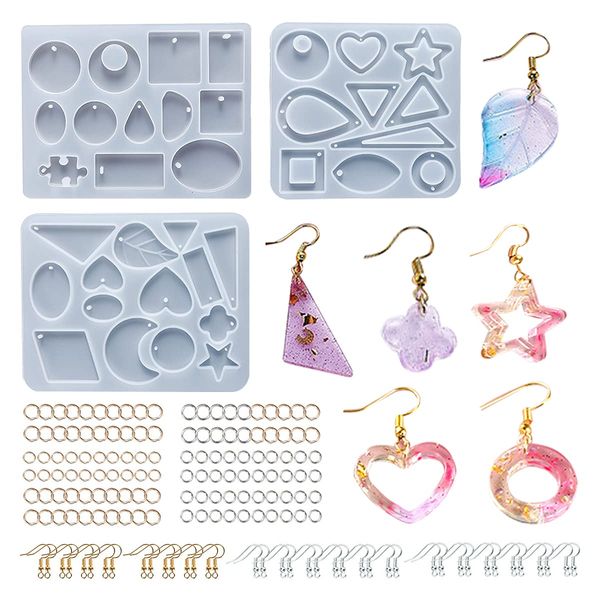 Epoxy Resin Moulds Silicone,Resin Kits for Beginners,143 Pcs Resin Accessories,Resin Jewellery Making Kit,Resin Mold,Moulds for Resin Casting,Pendant Earrings Necklace Bracelet