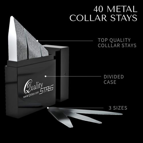 Metal Collar Stays for Men 40 Pack with Storage Box