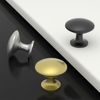 LONTAN 10 Pieces Black Door Knobs Drawer Knobs Zinc Alloy Cupboard Door Knob Black Cabinet Knobs Round Drawer Pulls Modern Cabinet Hardware LS6050BK