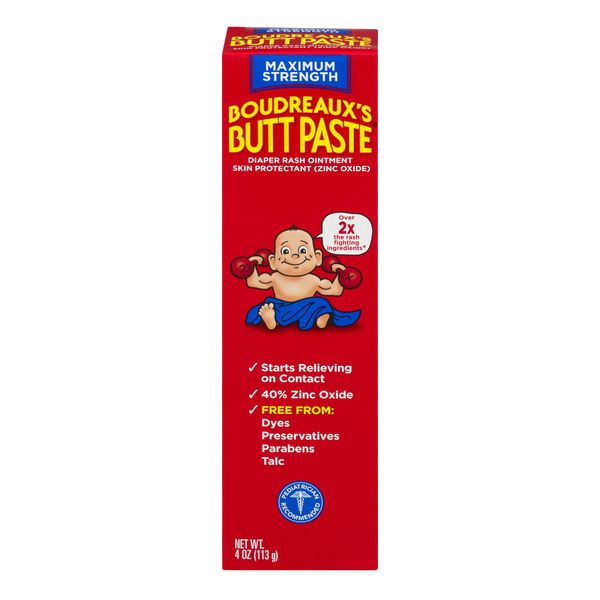 Boudreauxs Maximum Strength Butt Paste - 4 Oz (Pack of 3)(Packaging may vary)