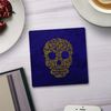 Shopagift Gold Skull 2 Pack Coasters Gift - 9cm x 9cm