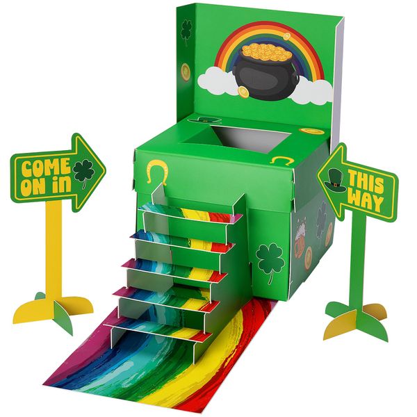 RunNico St. Patrick's Day Leprechaun Trap Kit - St. Patrick's Day DIY Craft Kit - St Patricks Day Party Supplies to Catch a Leprechaun for St. Partrick Day Home Party Festival Decor(Rainbow)