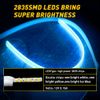 2pcs 60cm LED DRL Light Amber Sequential Flexible Turn Signal Strip Headlight