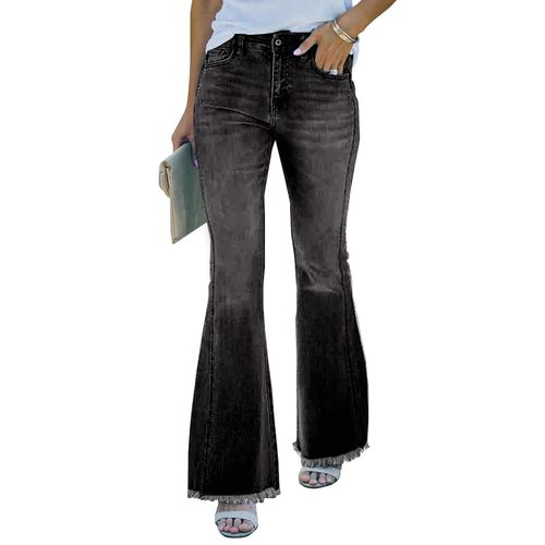 Necooer Skinny Jeans for Women Boyfriend Jeans with High Waist and Loose Fit, B-black