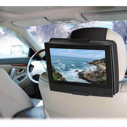 Qenker DVD Player Headrest Mount Holder Portable DVD Player Mount Car Back seat Headrest Holder for Swivel & Flip Portable DVD Player 7 inch to 12 inch - Black