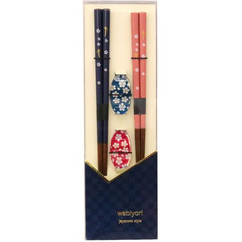 Ishida Chopsticks, Black/Pink, Made in Japan, Product Size: Chopsticks: 9.1 inches (23 cm) / 8.3 inches (21 cm), Chopsticks Rest 1.8 x 1.0 x 0.3 inches (4.5 x 2.5 x 0.7