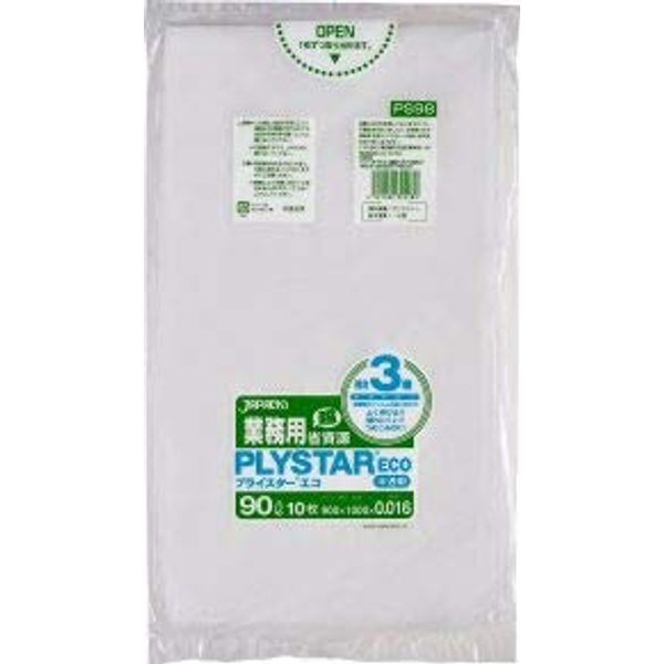 Japax PS98 Commercial Plastic Bags, 3 Layers, Composite 3.2 gal (90 L), Translucent, 0.0000 inches (0.016 mm), 600 Sheets x 10 Sheets x 60 Packs