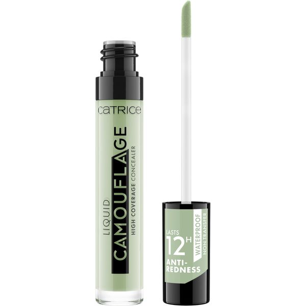 Catrice Liquid Camouflage High Coverage Concealer, No. 200 Anti-Red, Green, for Combination Skin, for Dry Skin, for Blemished Skin, Long-Lasting, Vegan, Oil-Free, Waterproof (5 ml)