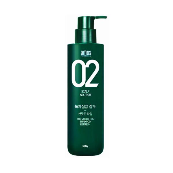 Amos 02 Green Tea Realistic Shampoo Liquid (Fresh) 500g