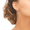 Sterling Silver Simulated Turquoise Dolphin Animal Dangle Earrings