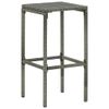 FAMIROSA Bar Stools with Cushions 2 pcs Gray Poly Rattan e,Weight-19 lbs