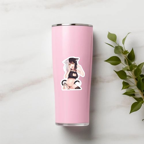 3pcs Anime Cat Girl Lewd Cute Sticker for Adult Laptop Skateboard Motorcycle Car Bike Luggage Trolley Case Decoration Waterproof Decals Sticker 3in